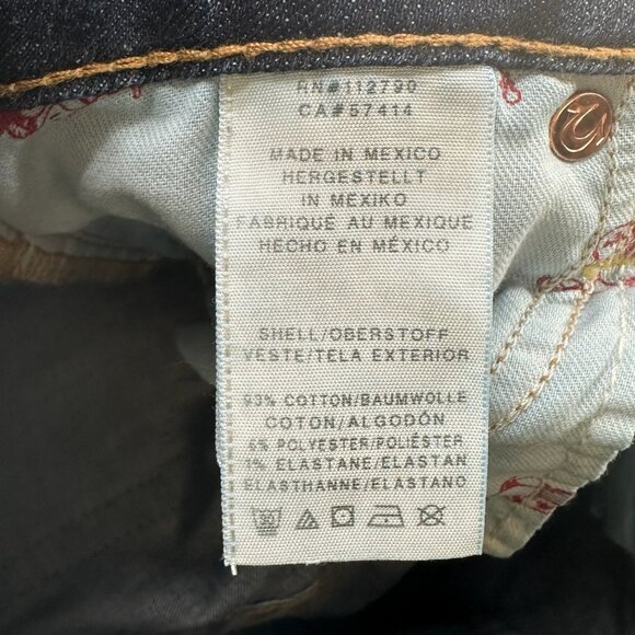True Religion Slim Straight Jeans Womens 26  Low Rise Flap Pockets Stretch Blue - Picture 4 of 13